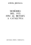 Portada de Memòries del 1935 fins al retorn a Catalunya